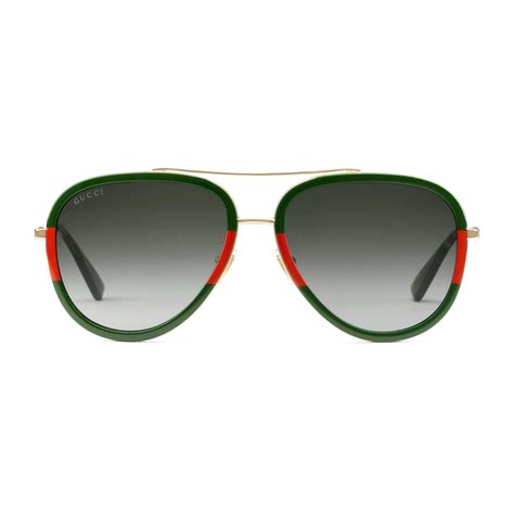 gucci aviator sunglasses green|Gucci unisex aviator sunglasses.